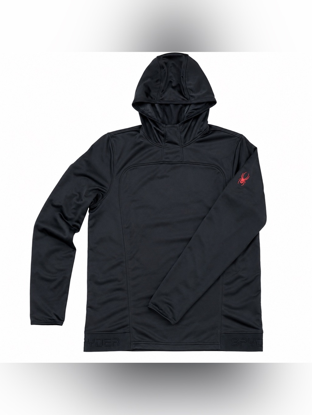 Spyder Active Performance Hoodie Black Large Zip Pocket Logo
